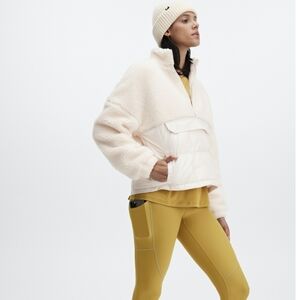 Fabletics Oversize Nelly Mixed Media Cozy Sherpa Half Zip Pullover  Feminine